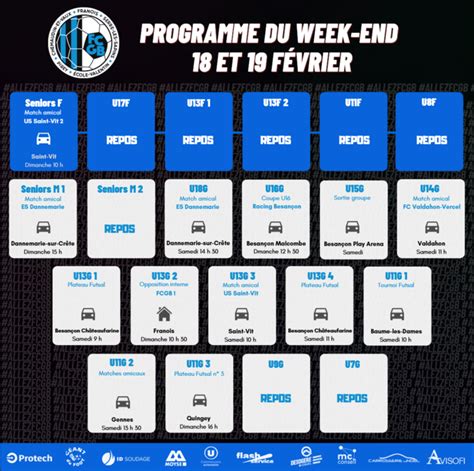 Agenda Du Week End Football Club Grand Besan On