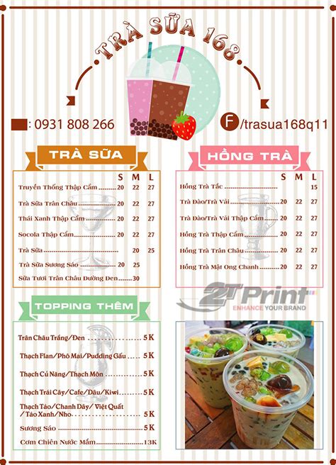 Top 50 Mẫu Menu Quán Trà Sữa đẹp Và độc đáo Nhất