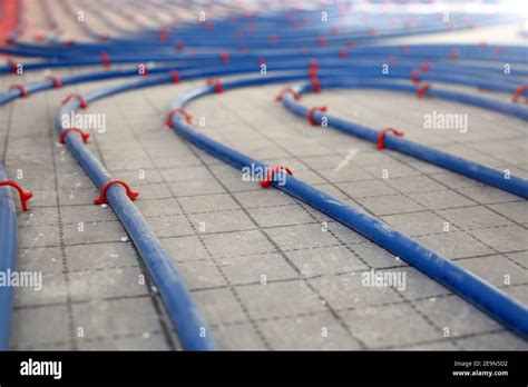 Underfloor Heating System On A Building Site Stock Photo Alamy