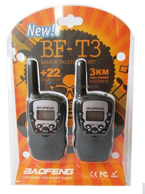 Комплект 2бр. Радиостанции BAOFENG BF-T3 Уоки Токи, Led индикация черни ...