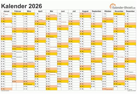 Kalender Mit Feiertagen