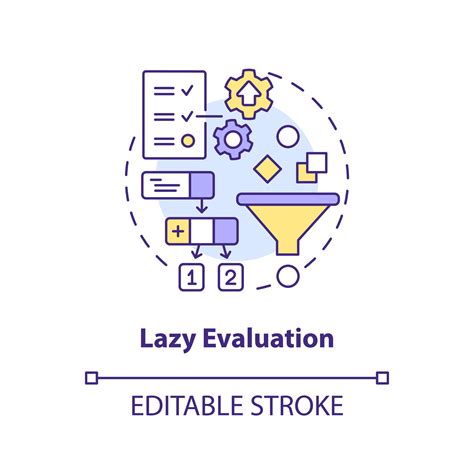 perezoso evaluación concepto icono funcional programación beneficio