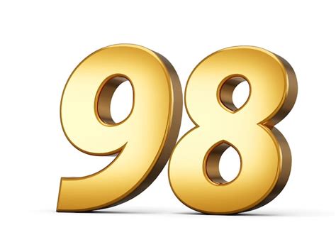 Premium Photo 3d Shiny Gold Number 98 Ninety Eight 3d Gold Number