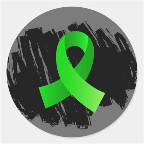 Non Hodgkin S Lymphoma Lime Green Ribbon With Scri Classic Round