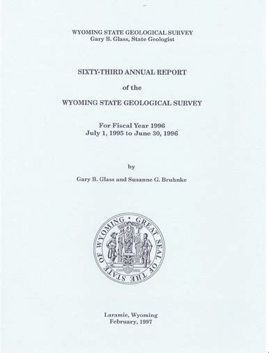 Sixty-Third Annual Report of the Wyoming State Geological Survey (1996 ...