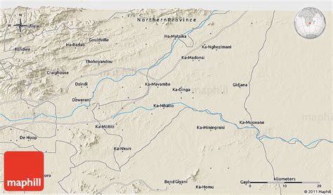 Shaded Relief 3D Map of Thohoyandou