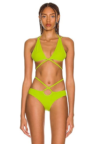 Christopher Esber Looped Tie Bikini Top In Apple Fwrd