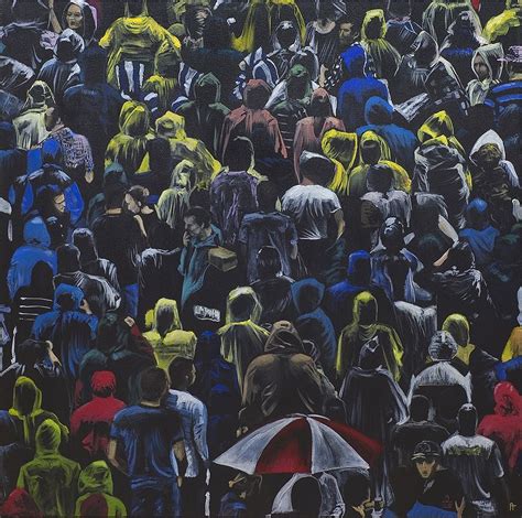 Crowd On A Festival Oilacrylic On Canvas