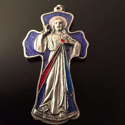 Divine Mercy Of Jesus Pectoral Cross Crucifix Blessed By Pope En