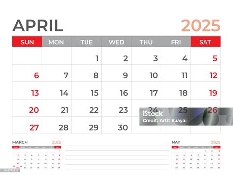 Template Kalender 2025 Halaman April 2025 Kalender Meja Tahun 2025