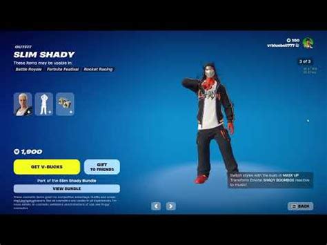 Looking At The Slim Shady Skin For Minutes In Fortnite Youtube