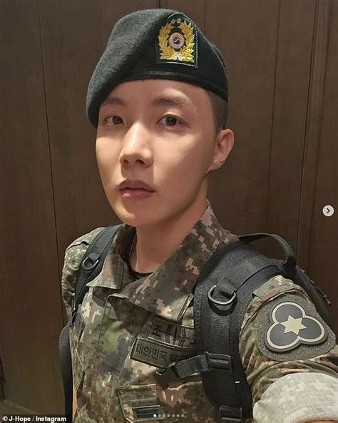 BTS Star J Hope Shares New Snaps Wearing His Military Uniform After