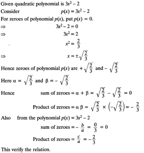 Important Questions For Class 10 Maths Chapter 2 Polynomials Cbse Tuts