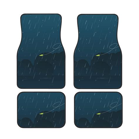 ZICANCN Waterproof Car Floor Mats Full Set, Blue Rainy Season Automotive Carpet Mats for Vehicle ...