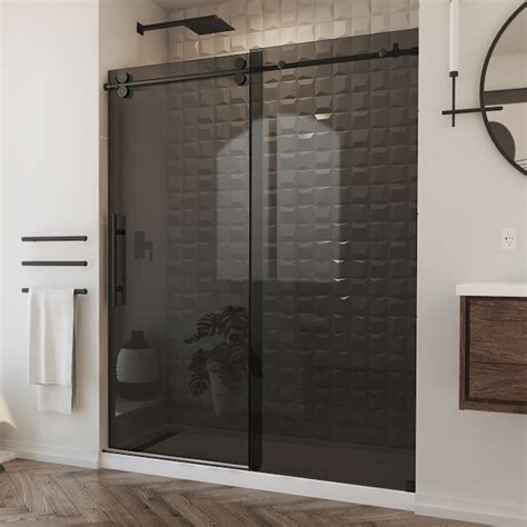 Dreamline Enigma Xo Matte Black 56 In To 60 In W X 76 In H Frameless Sliding Shower Door