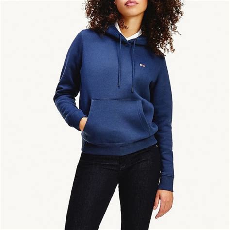 Sweat Capuche Tommy Hilfiger Jeans Femme Bleu Marine