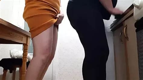 While My Housekeeper Washed The Chandelier I Watched Her And Masturbated Lesbian Illusion