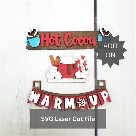 Addon Hot Cocoa Stand SVG Laser Cut Files For Laser Cutter Or Glowforge Interchangeable