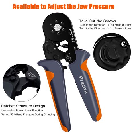 Ferrule Crimping Tool Kit Preciva Hexagonal Sawtooth Self Adjustable