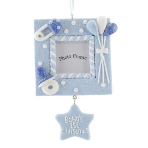 Holiday Ornament Babys First Christmas Frame Balloons Diaper Pin J5063