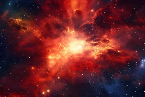 Premium AI Image | A red nebula with stars and nebulas in the background