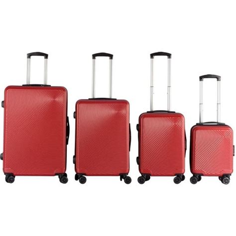 Travel Elite Textured Abs Suitcases - Set Of 4 - Red : Target