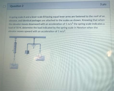 Solved Pts Question A Spring Scale A And A Lever Scale B Chegg