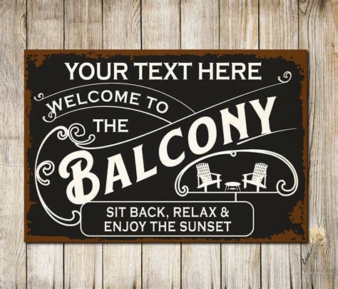 Personalised Welcome To The Balcony Sign Patio Porch Veranda Etsy