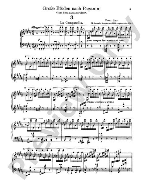 Liszt La Campanella La Campanella Part Digital Sheet Music Download