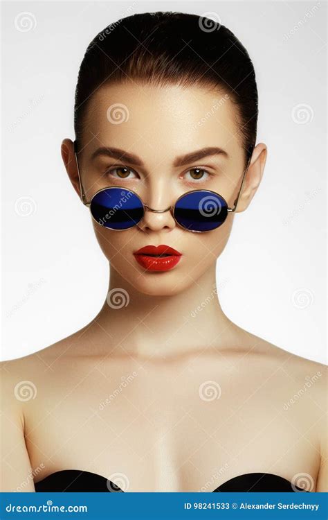 Beauty Portrait Of Beautiful Brunette Model Woman Stock Image Image