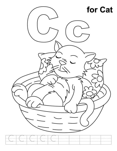 C Is For Cat Coloring Page Abc Coloring Pages Letter A Coloring