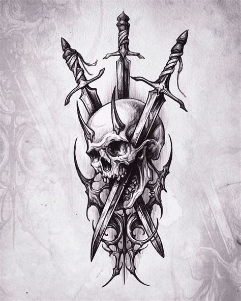 Pin By Ezequiel Davalos On Skull Sketch Tattoo Design Dark Art