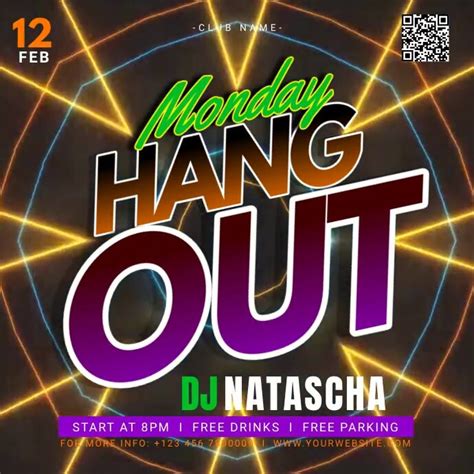 Monday Hangout Party Template Postermywall