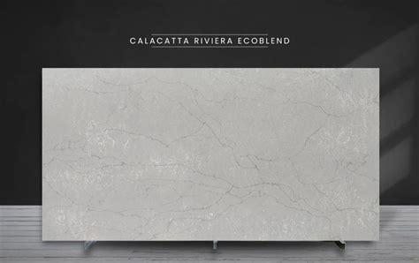 White Calacatta Riviera Ecoblend Quartz Tile Thickness Mm At Rs