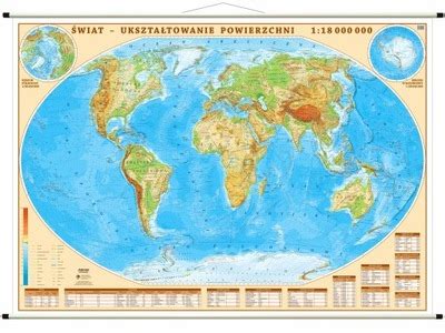 Mapa Wiata Fizyczna Plansza Edukacyjna Na Cian