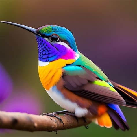 Premium AI Image | a colorful hummingbird with a colorful background