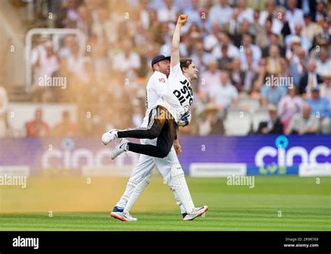 England S Jonny Bairstow Removes A Just Stop Oil Protester From The