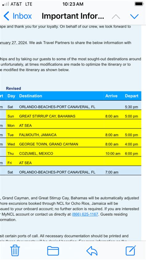 NCL just changed the itinerary for our cruise on the 27th. - Norwegian ...