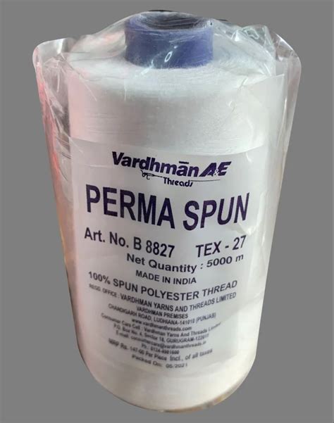 White Plain Vardhman Perma Spun Polyester Thread For Textile