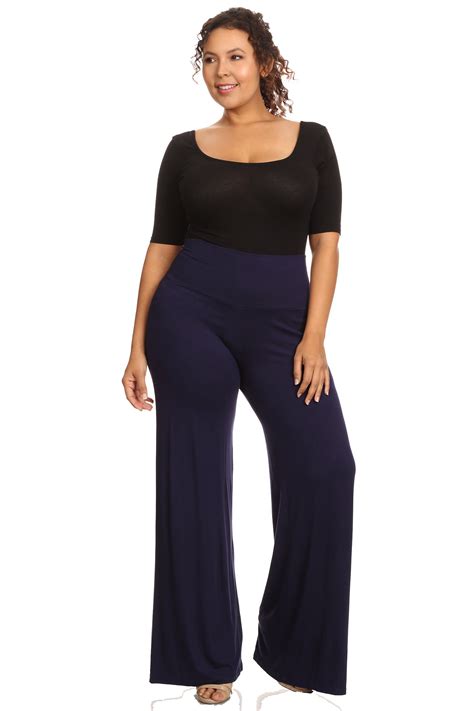 Shore Trendz Plus Size Womens Palazzo Pants High Waisted Made In The