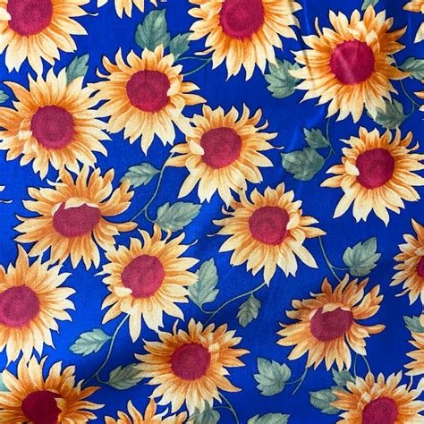 Sunflower Cotton Fabric Etsy