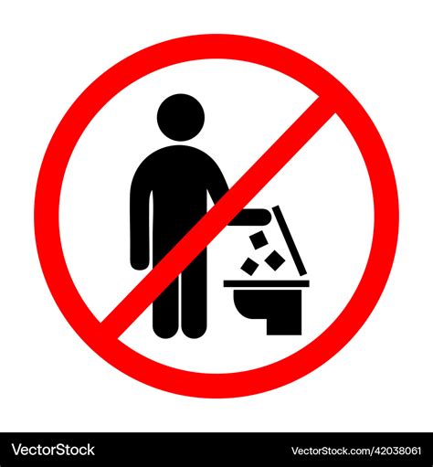 No littering in toilet sign Royalty Free Vector Image