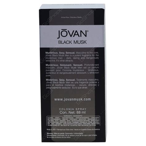 Jovan Black Musk Colonge Spray For Men 88ml Buy Online