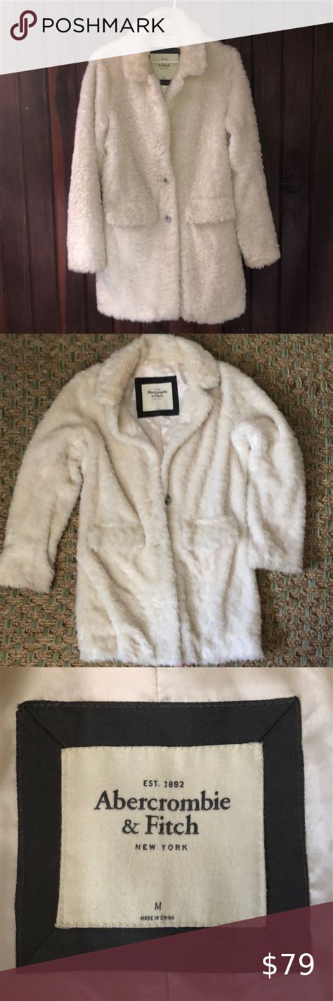 👩‍🎤abercrombie And Fitch Faux Fur Jacket Size M Abercrombie And Fitch