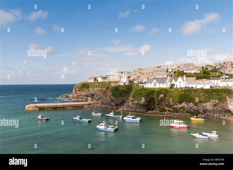 High Angle Seascape Of Port Isaac In Cornwall Uk Stock Photo Alamy