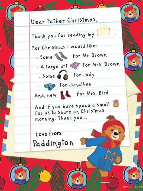 Paddington S Christmas Letter To Santa Christmas Lettering Paddington Paddington Bear