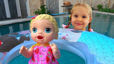 My super fun day with Baby Doll, Roma and Diana pretend play with toys for girls — Мисс Кэти все ...