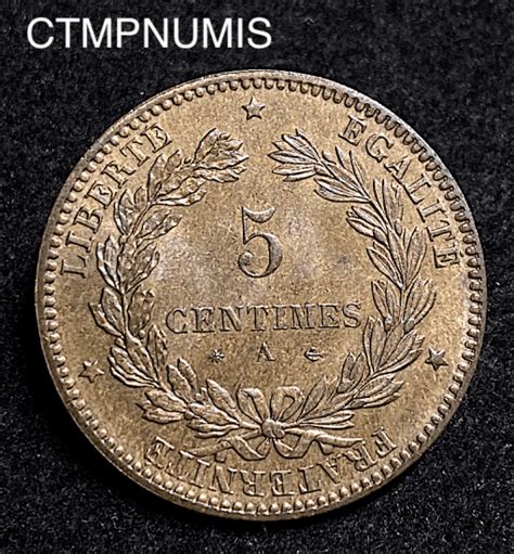 MONNAIE III REPUBLIQUE 5 CENTIMES CERES 1876 A PARIS SUP CTMP NUMIS