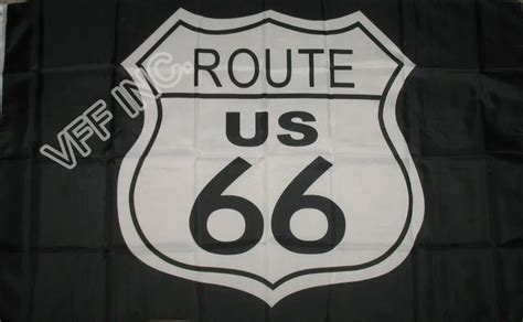 Us Route 66 Flag 3ft X 5ft Polyester Banner Flying 150 90cm Custom