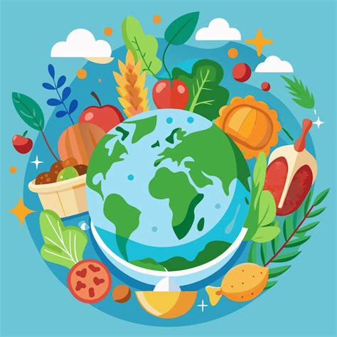 World Food Day Vector Background Design Premium Ai Generated Vector